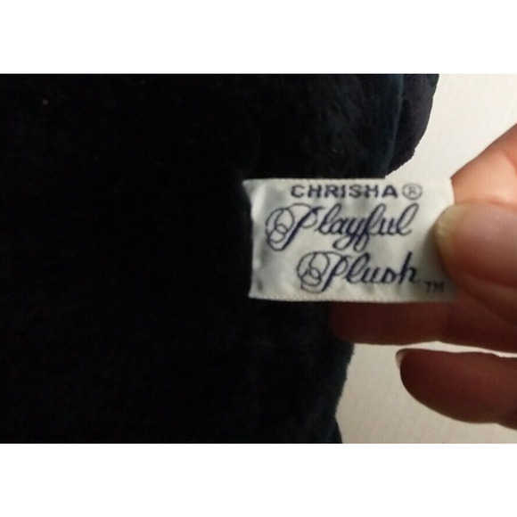 Vintage Chrisha Playful Plush Black bear with pumpkin 1988 With Tags - Picture 4 of 12